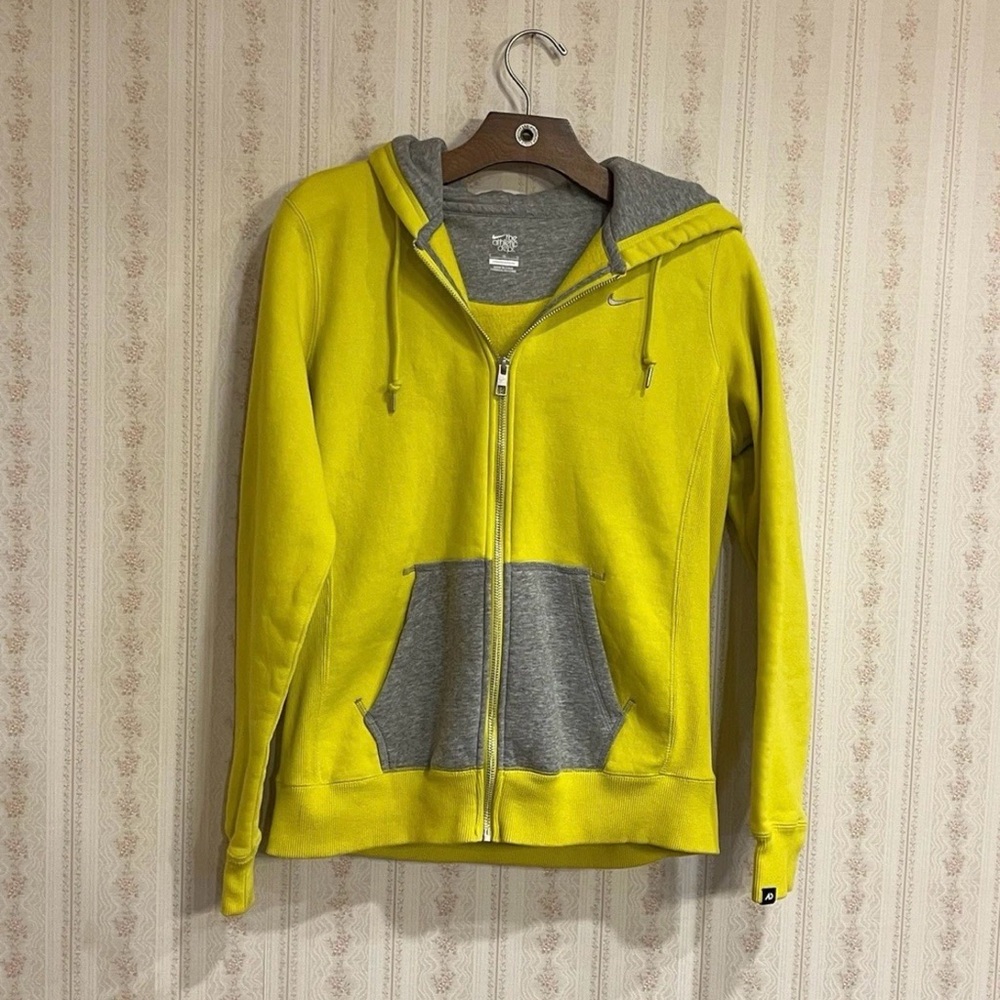 Yellow and Gray Zip-Up Hoodie